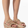 Front View All The Rave Flat Sandal In Nude