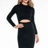 Front View All The Right Places Ruched Back Sweater Dress