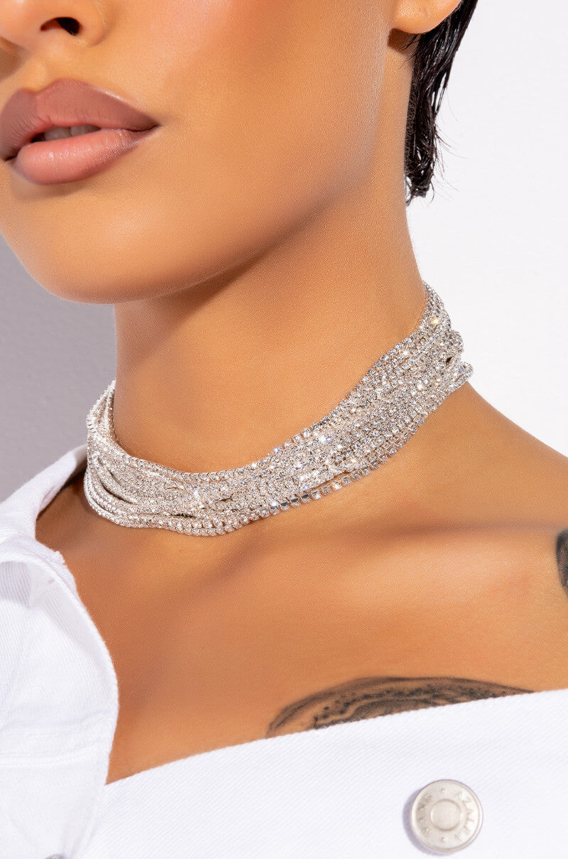 ALL TINGS ICY LAYERED RHINESTONE CHOKER view 0