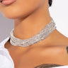 Front View All Tings Icy Layered Rhinestone Choker