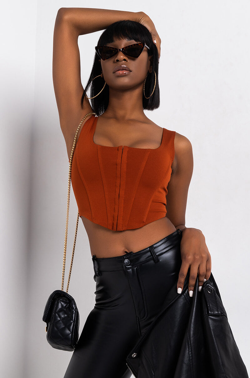 ALL YOU NEED CORSET TOP rust view 0