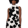Front View Allora Sleeveless Floral Applique Mini Dress