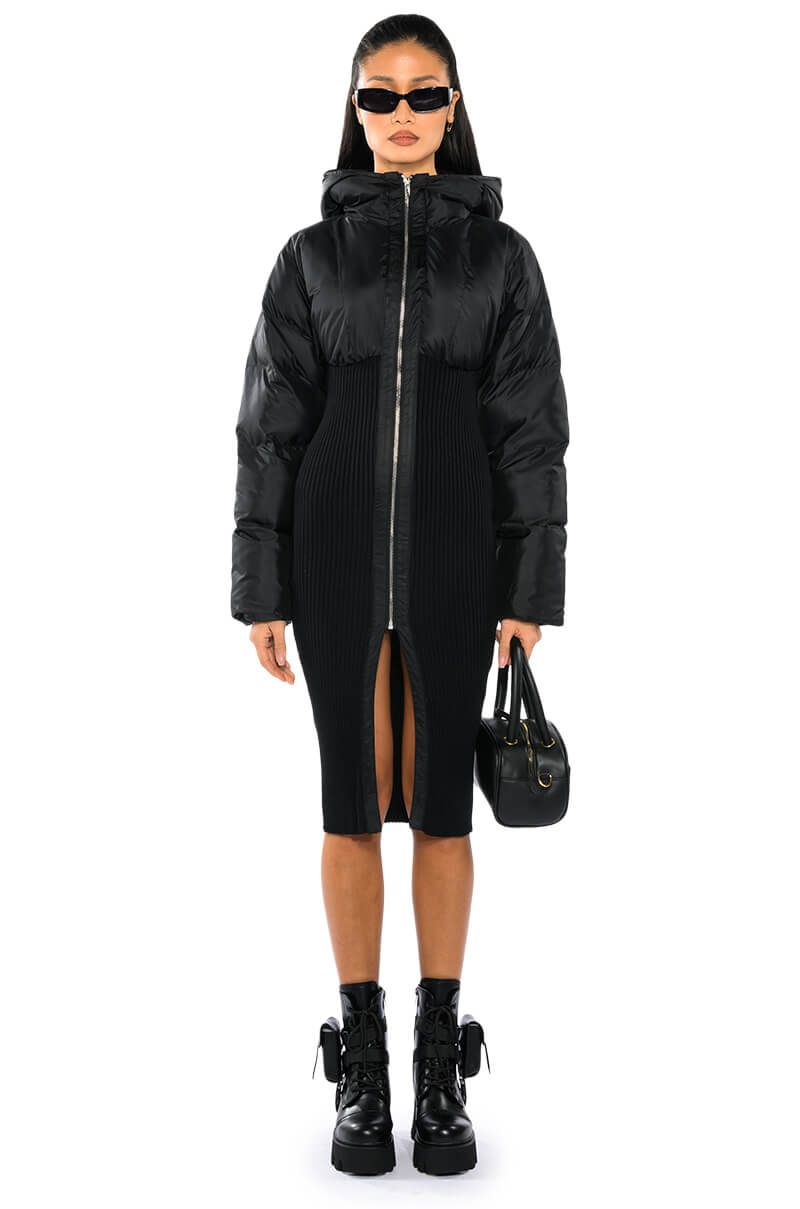 Back View Almost Famous Zip Up Maxi Dress