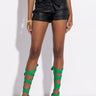 Front View Alpha High Rise Pleather Shorts