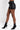 Side View Alpha High Rise Pleather Shorts in Black