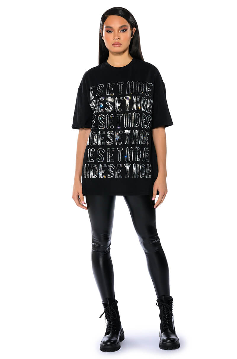 Side View Alphabet City Oversized Graphic Tshirt
