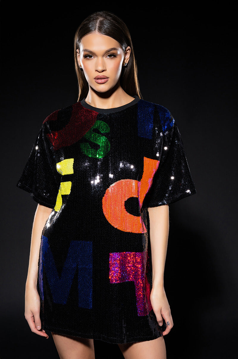 ALPHABET SEQUIN COVERED TSHIRT view 0