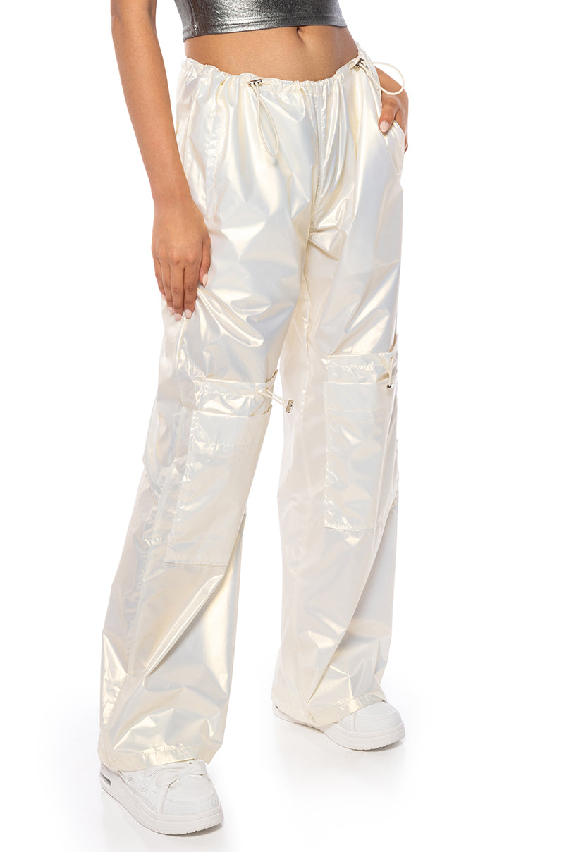 Front View Always Better Pearlized Parachute Pant
