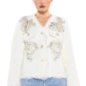 Front View Always Bling Rhinestone Button Front Cardigan