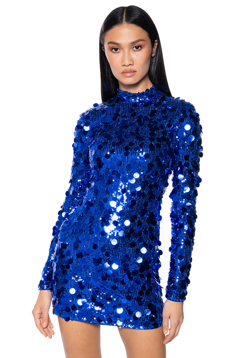 ALWAYS FULL GLAM SEQUIN MINI DRESS – AKIRA
