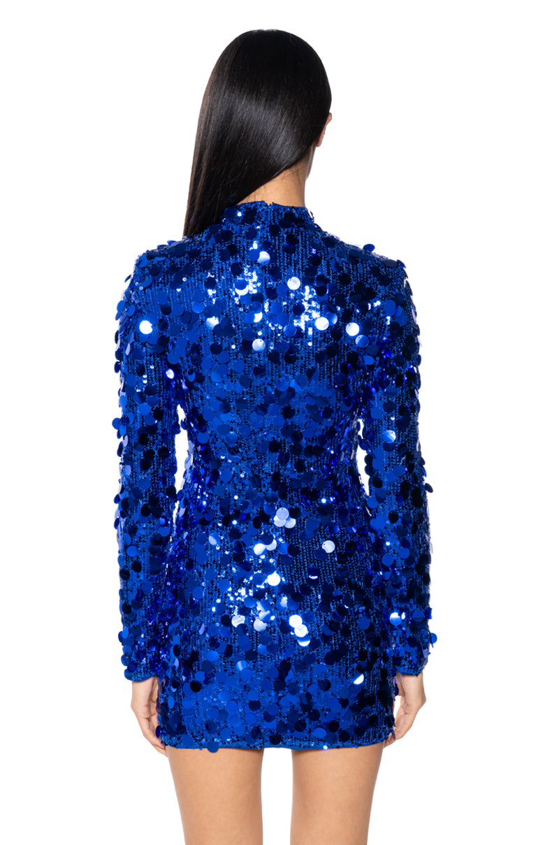 ALWAYS FULL GLAM SEQUIN MINI DRESS – AKIRA