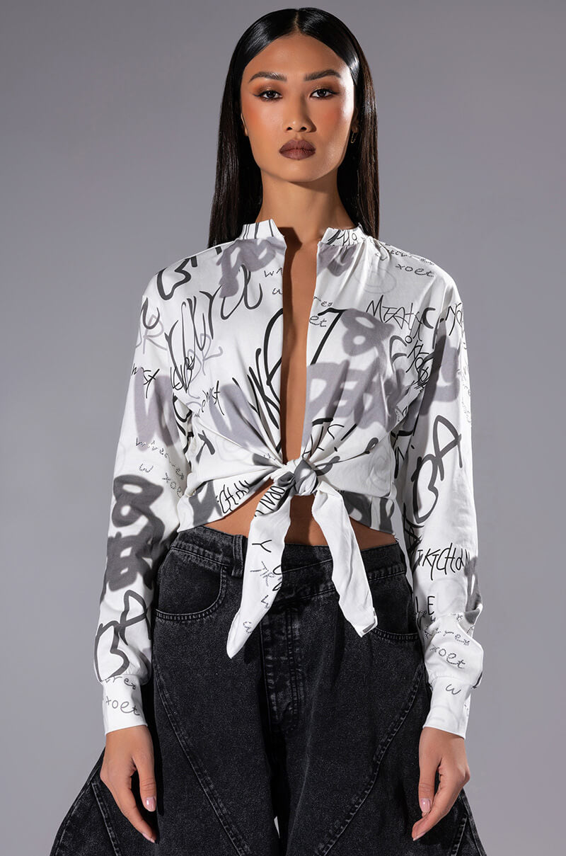 ALWAYS IN STYLE TIE FRONT TSHIRT view 0