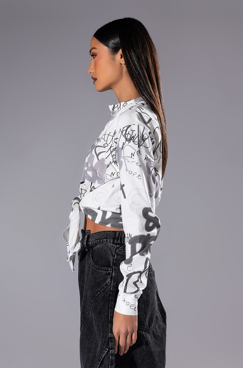 Back View Always In Style Tie Front Tshirt