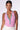 Front View Always Lucky Ribbed Sleeveless Bodysuit In Pink