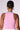 Back View Always Lucky Ribbed Sleeveless Bodysuit In Pink