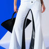 Front View Always On Faux Leather Contrast Trouser