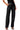 Front View Always On Time Faux Leather Studded Wide Leg Pant In Black