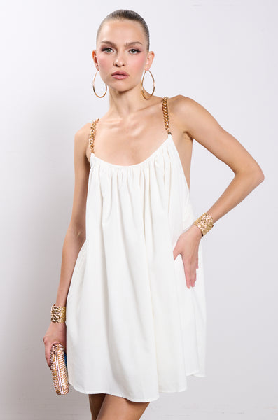 knee length dresses for ladies ALWAYS ON VACATION MINI DRESS WITH HARDWARE – AKIRA