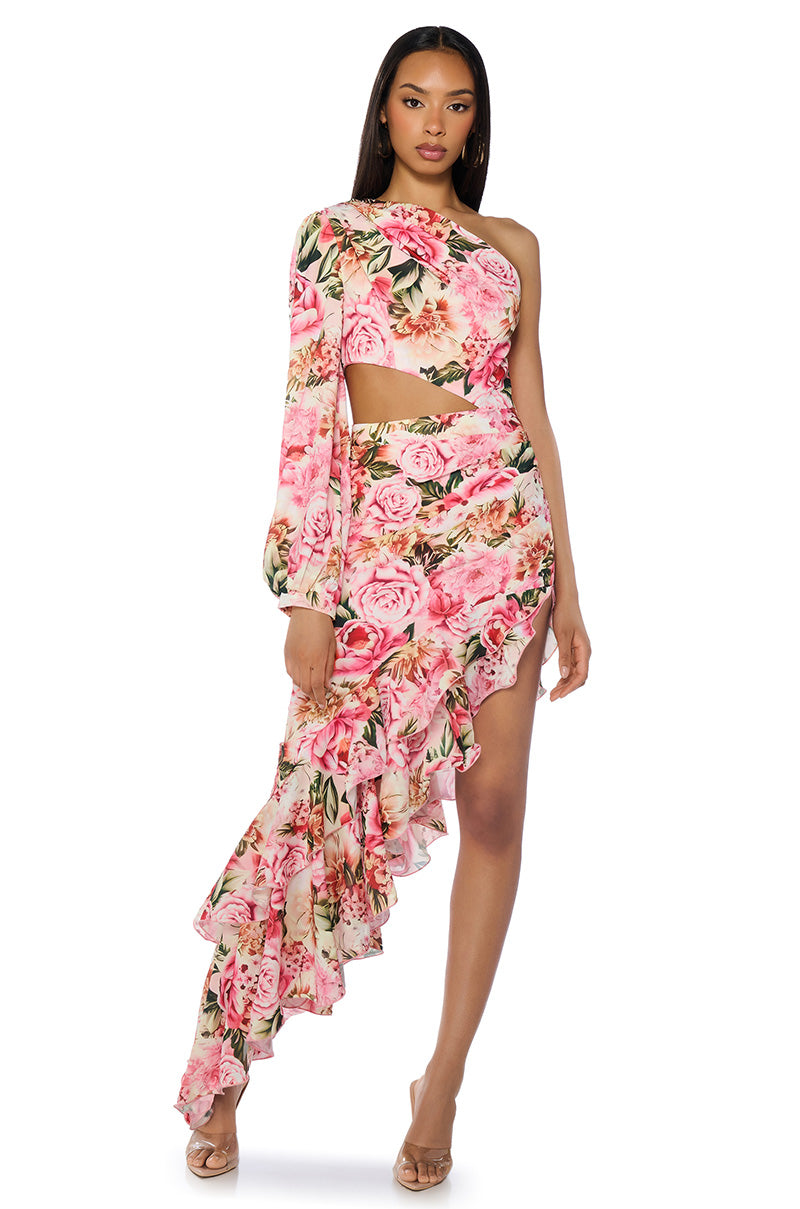 Front View Always The Bridesmaid Cut Out Midi Dress