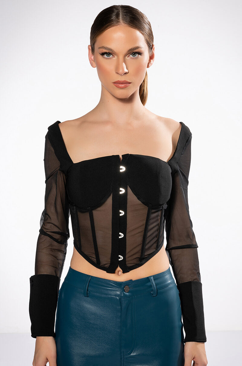 Front View Always Yours Long Sleeve Structured Top