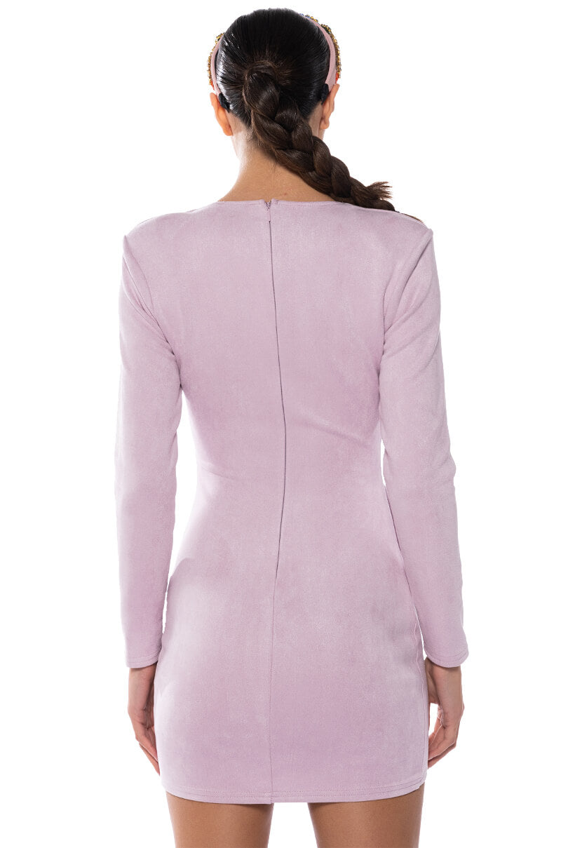 AMARA FAUX SUEDE LONG SLEEVE MINI DRESS AKIRA AMARA FAUX SUEDE LONG SLEEVE MINI DRESS AKIRA