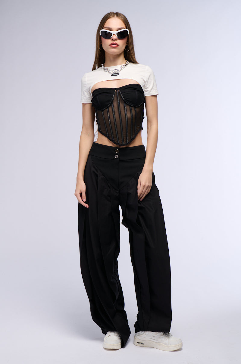 Full View Amber Wide Leg Pleated Trouser Pant