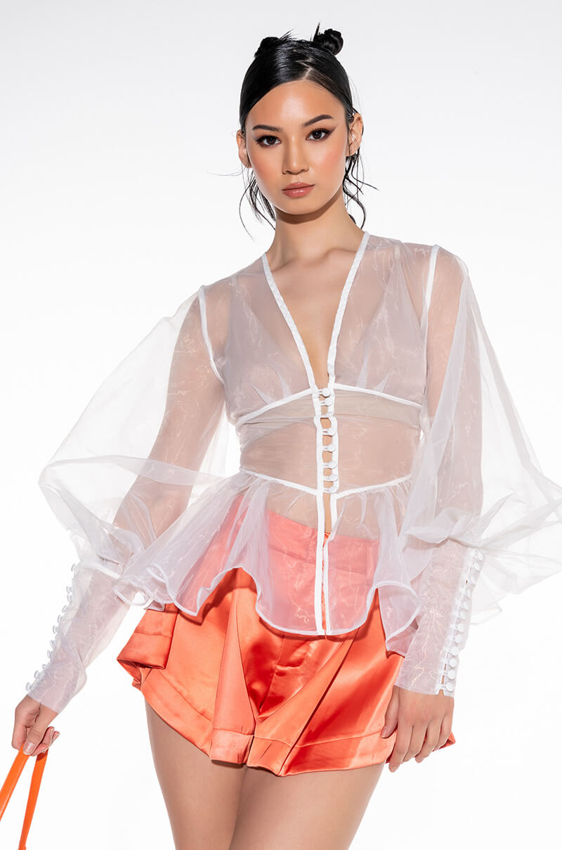 AMBROSIA PEPLUM ORGANZA BLOUSE view 0