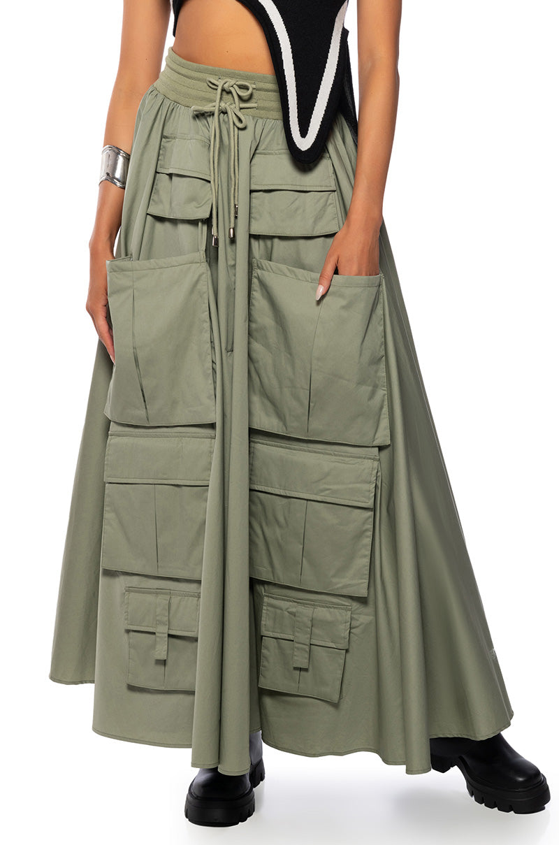 AMELIA CARGO POCKET MAXI SKIRT view 0