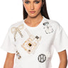 Front View Amelia Embellished Tee