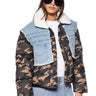 Front View Amiee Does Army Puffer Coat