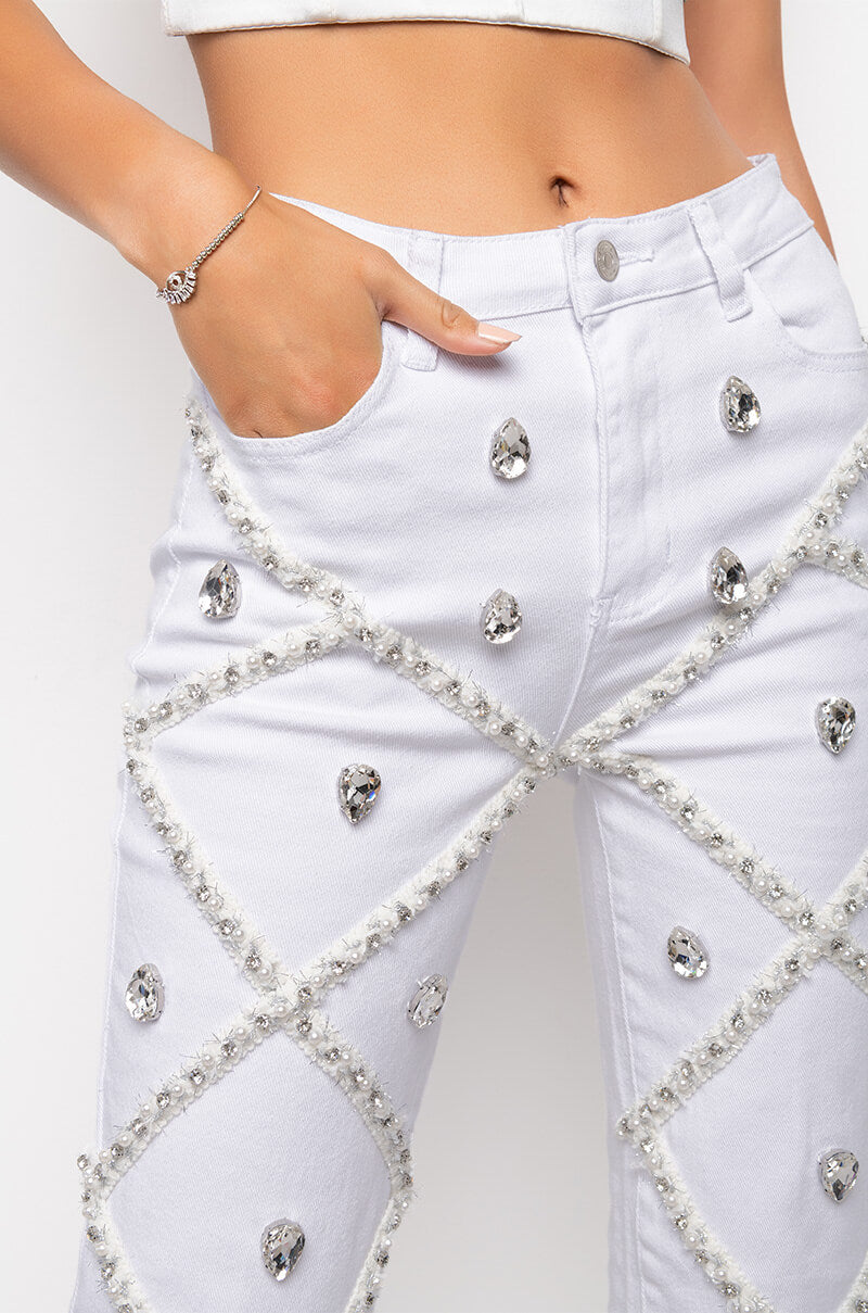 Extra View Ammo X Akira Tinseltown Premium Rhinestone Straight Jeans 6