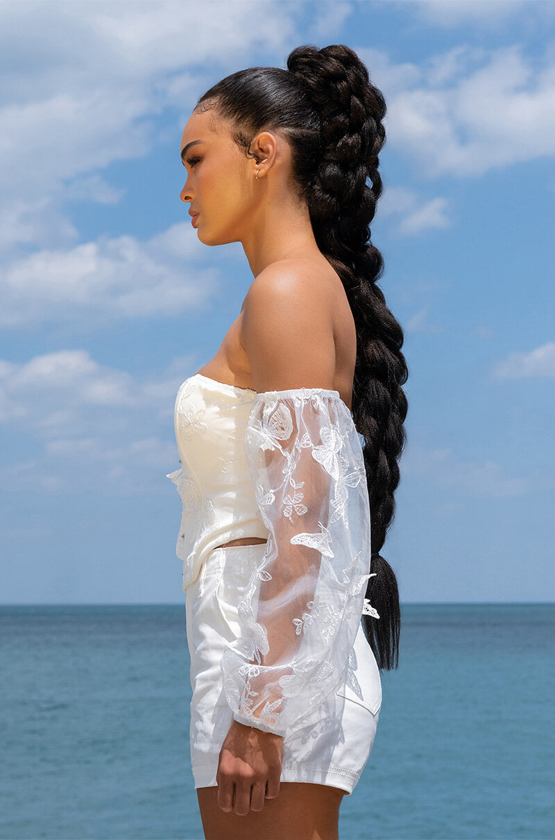 Detail View Angel Babe Off The Shoulder Corset Blouse