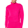 Front View Angel Energy Turtleneck Sweater In Pink