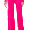 Front View Angel Energy Wide Leg Knit Trouser In Pink