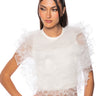 Front View Angel From Above Sleeveless Ruffle Top