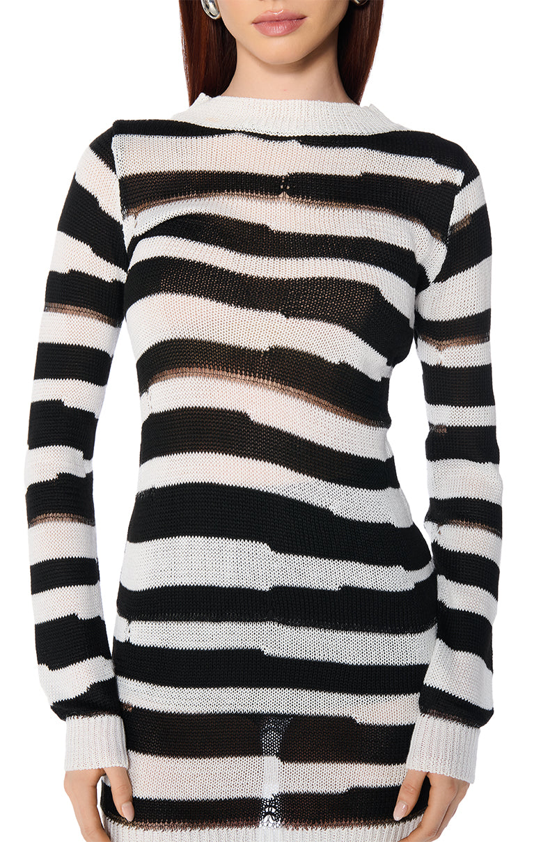 Full View Ani Striped Long Sleeve Mini Dress 6