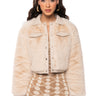 Front View Anita Faux Fur Moto Jacket