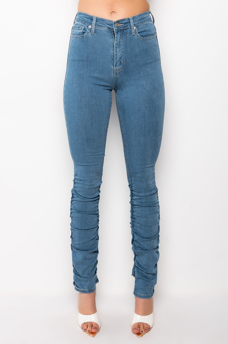 Back View Anitta Stacked High Waisted Skinny Jeans