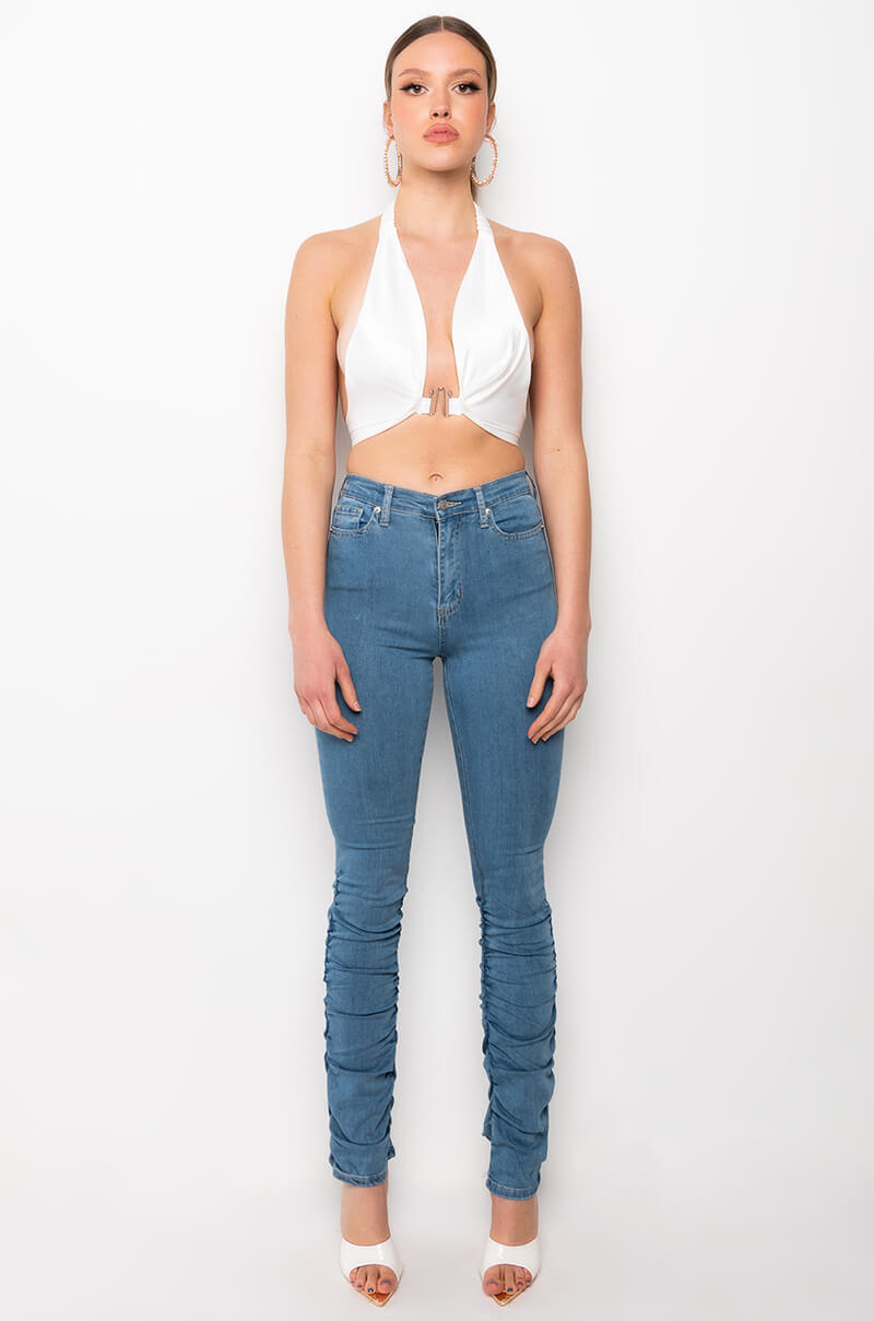 Extra View Anitta Stacked High Waisted Skinny Jeans