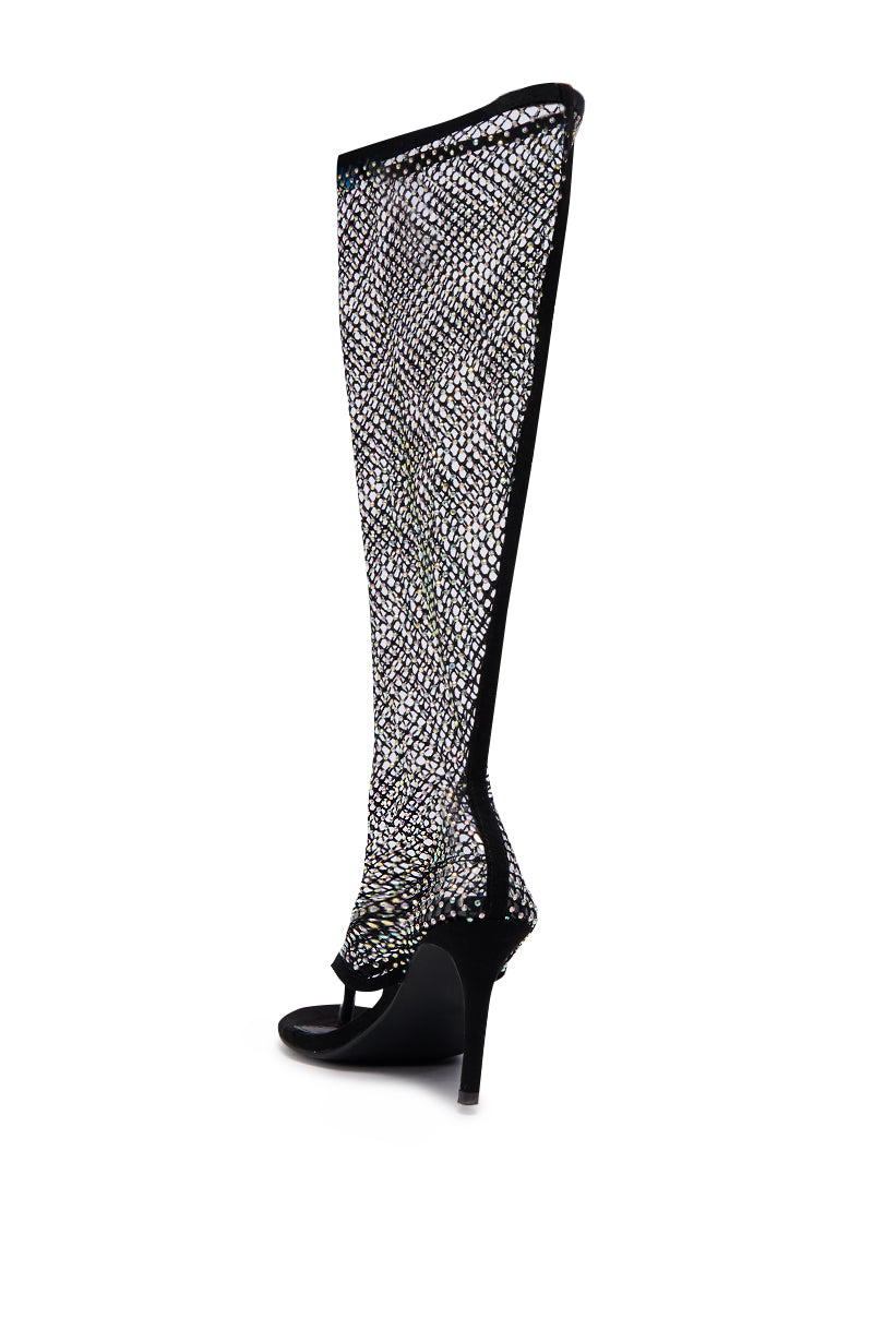 Detail View Annalise Black Mesh Open Toe Sandal Boot