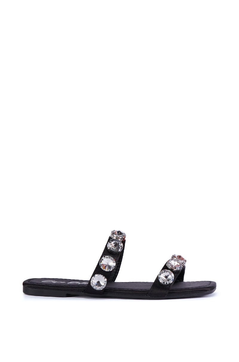 Back View Annice Black Gem Embellished Sandal 2