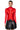 Front View Annika Fringe Detail Long Sleeve Mesh Top In Red