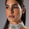 Front View Antoinette Layered Pearl Choker And Earring Set