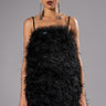 Front View Anything And Everything Strapless Feather Mini Dress