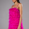 Front View Anything And Everything Strapless Feather Mini Dress