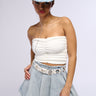 Front View Anything But Basic Ruched Tube Top