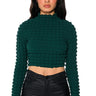 Front View Anything But Basic Textured Long Sleeve Top