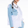 Front View Anytime Anywhere Denim Patch Button Down