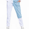 Front View Anytime Anywhere Denim Patch Jogger