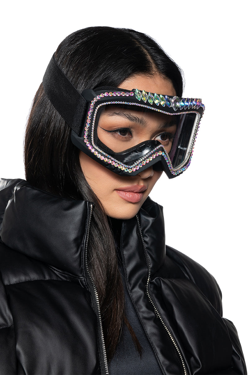 ski goggles drip APRES SKI RHINESTONE SKI GOGGLES – AKIRA
